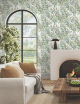 York Wallcoverings Swaying Palms Olive & Aegean Wallpaper
