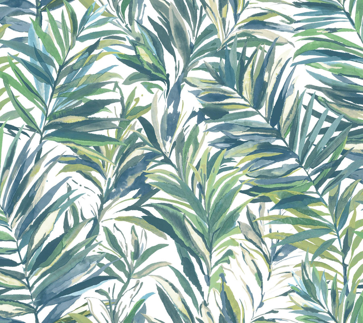 York Wallcoverings Swaying Palms Green & Blue Wallpaper