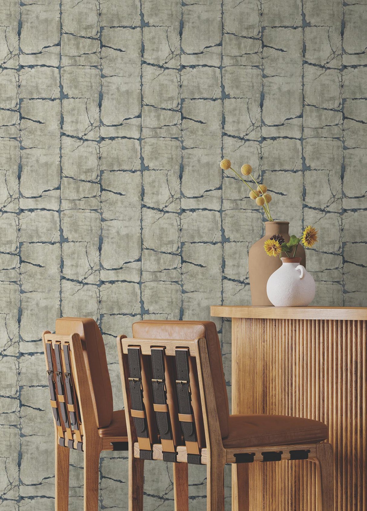 York Wallcoverings Mojave Navy Wallpaper