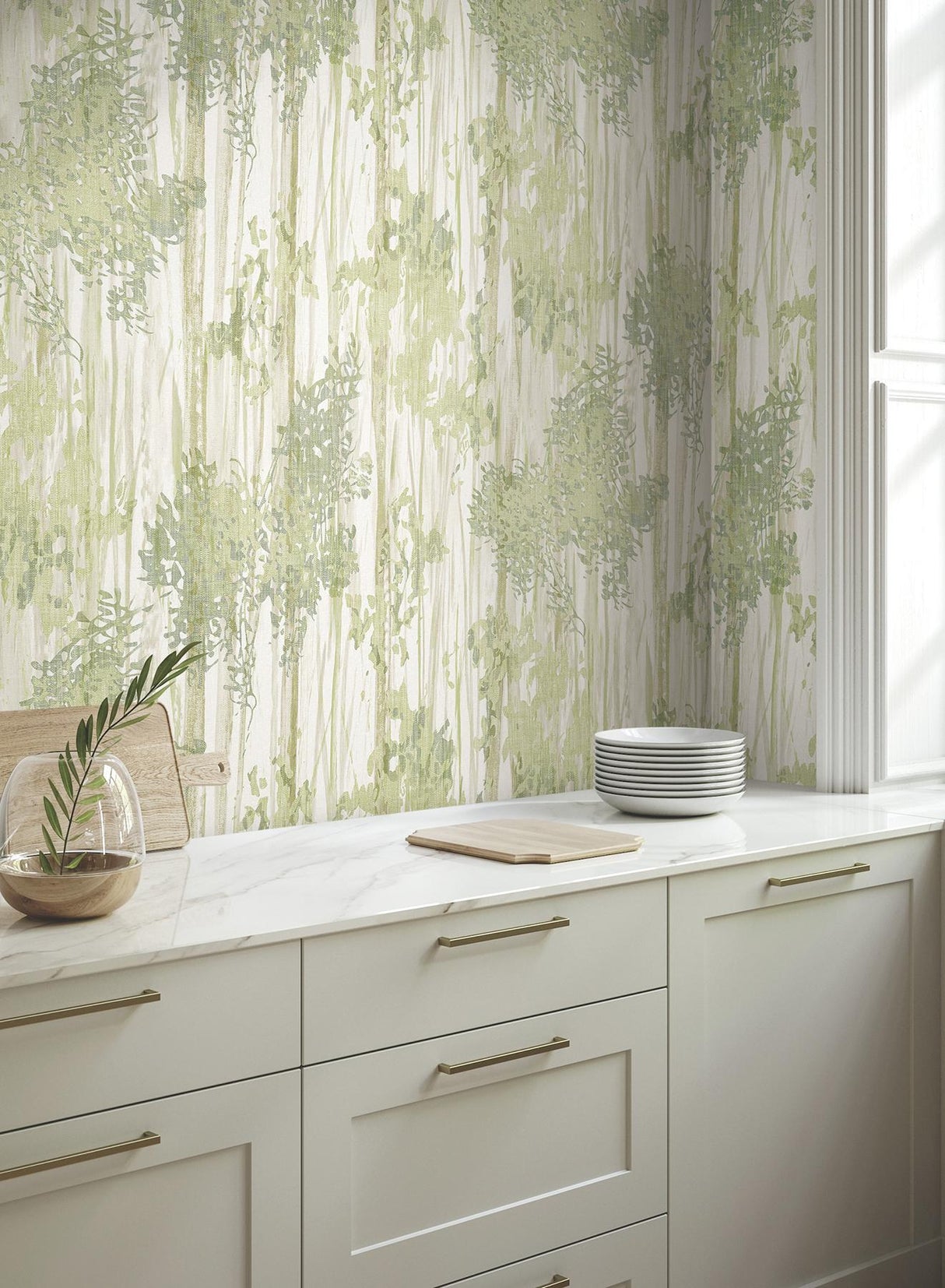 York Wallcoverings Aspen Grove Green Wallpaper