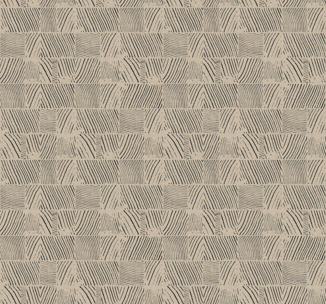 York Wallcoverings Woodcut Black & Linen Wallpaper