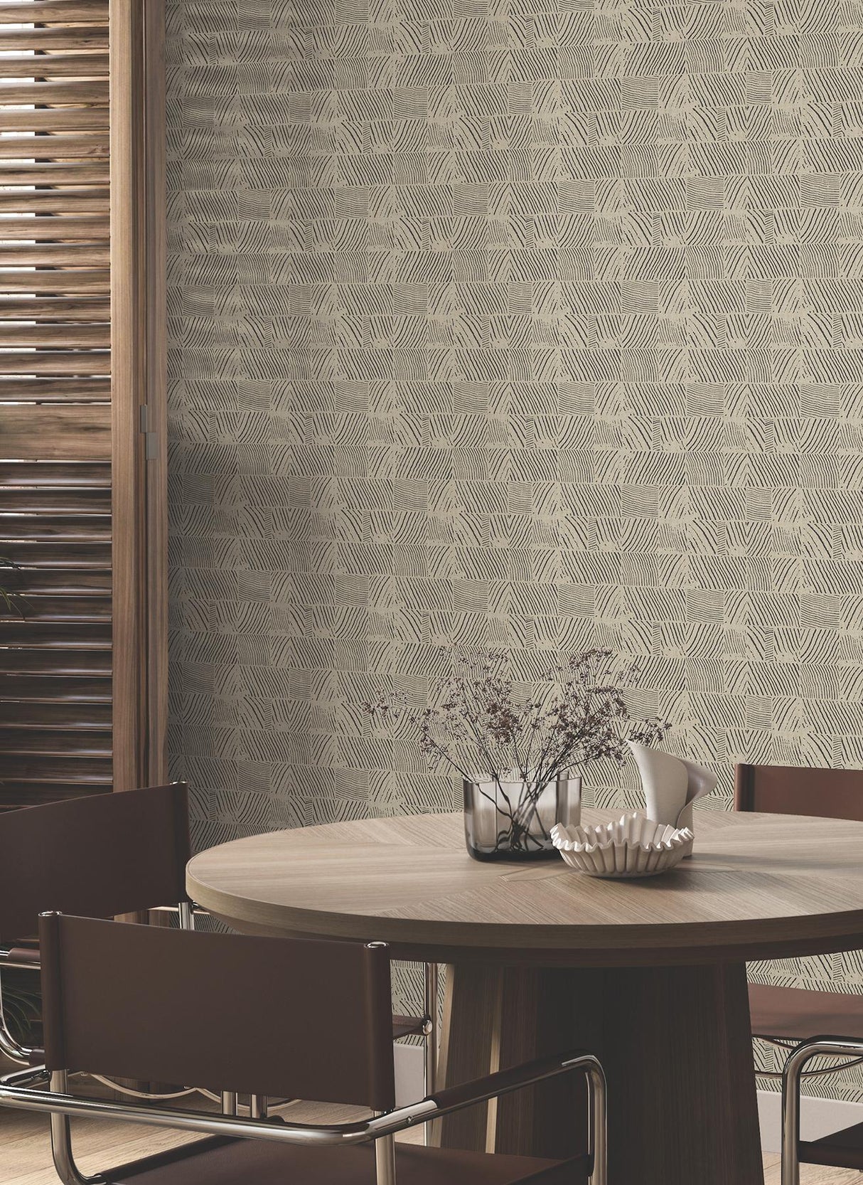 York Wallcoverings Woodcut Black & Linen Wallpaper