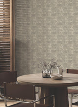 York Wallcoverings Woodcut Black & Linen Wallpaper