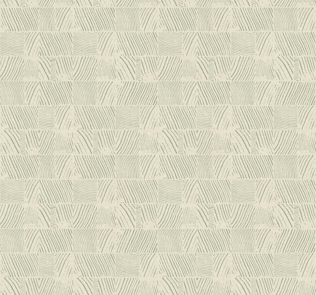 York Wallcoverings Woodcut Green & Stone Wallpaper