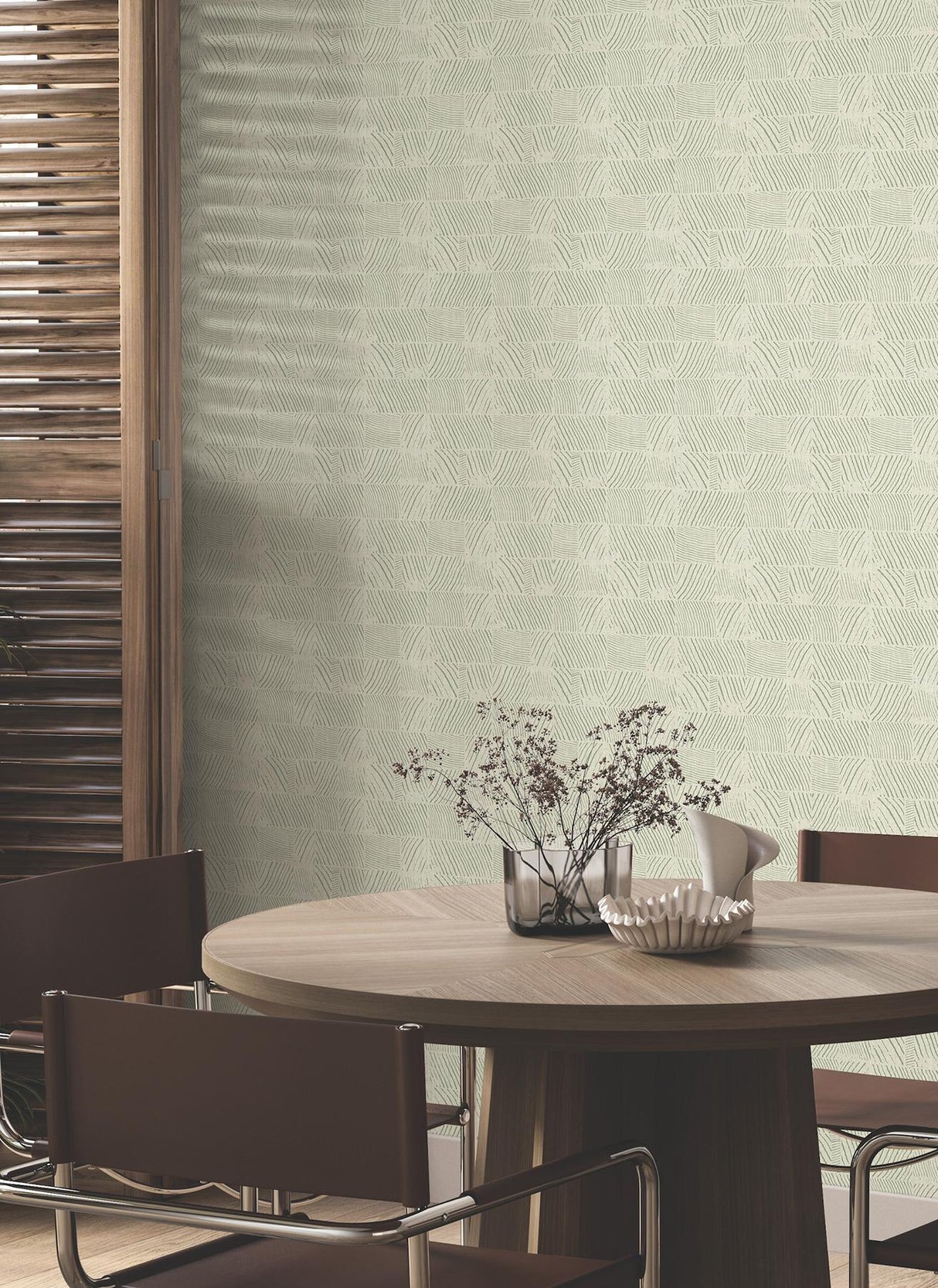 York Wallcoverings Woodcut Green & Stone Wallpaper