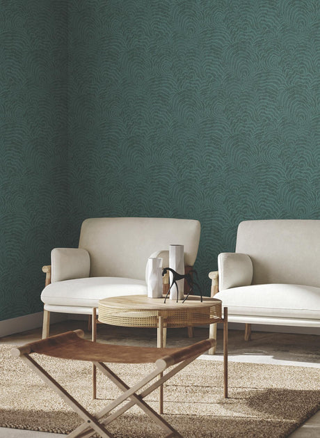 York Wallcoverings Ocean Jasper Teal Wallpaper