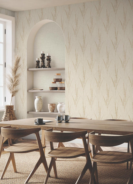 York Wallcoverings Graceful Willow Pale Straw Wallpaper