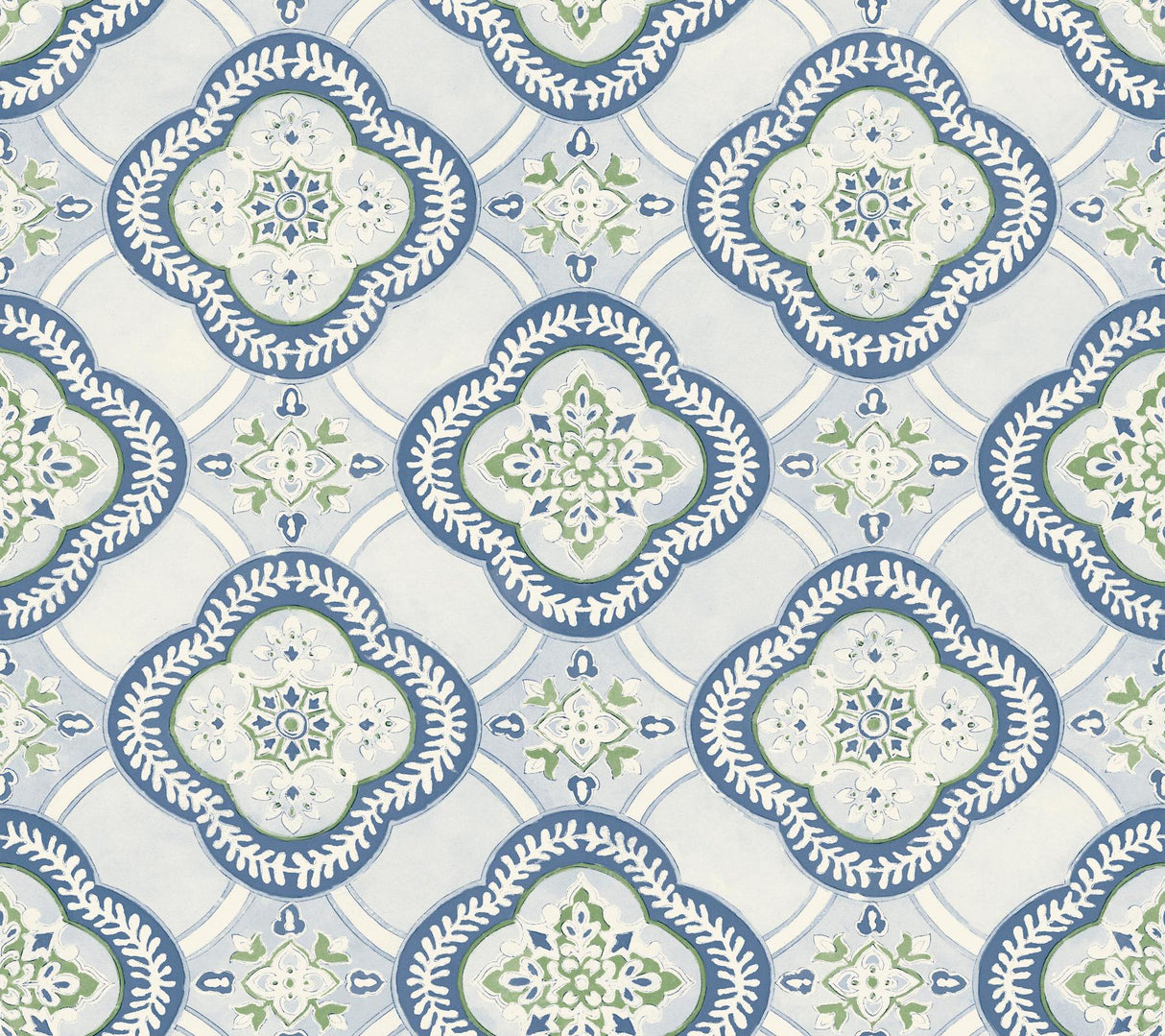 York Wallcoverings Garden Trellis Cobalt Wallpaper