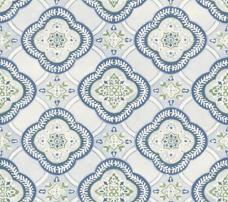 York Wallcoverings Garden Trellis Cobalt Wallpaper