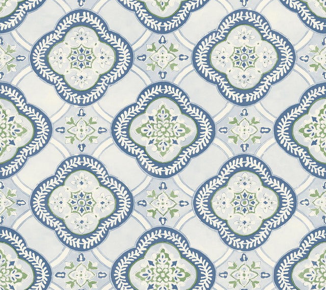 York Wallcoverings Garden Trellis Cobalt Wallpaper
