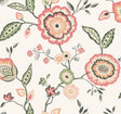 York Dahlia Blooms Off White & Pink Wallpaper