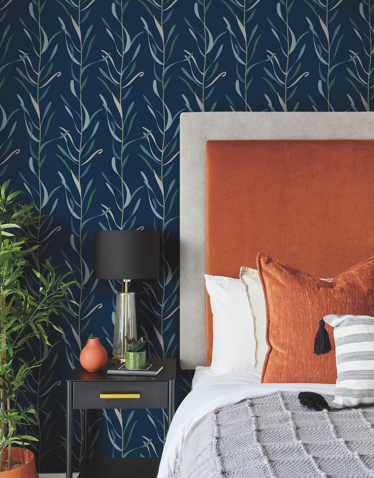 York Chloe Vine Indigo Wallpaper