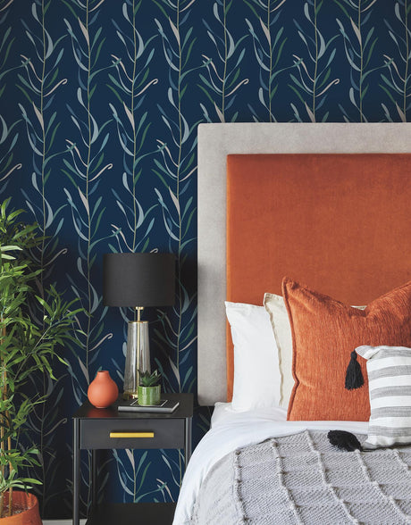 York Chloe Vine Indigo Wallpaper