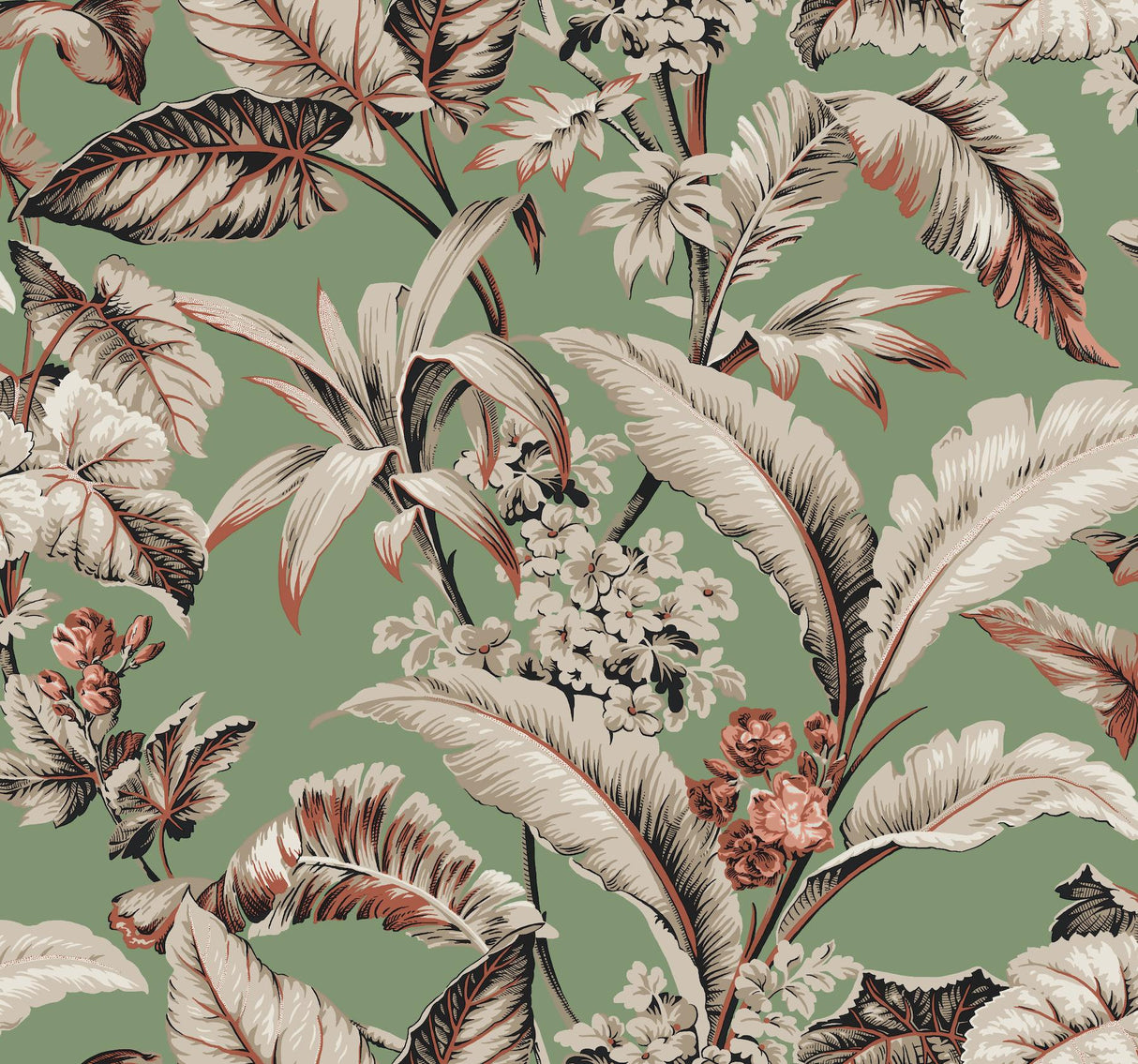 Ronald Redding Designs Mystic Isle Green Wallpaper