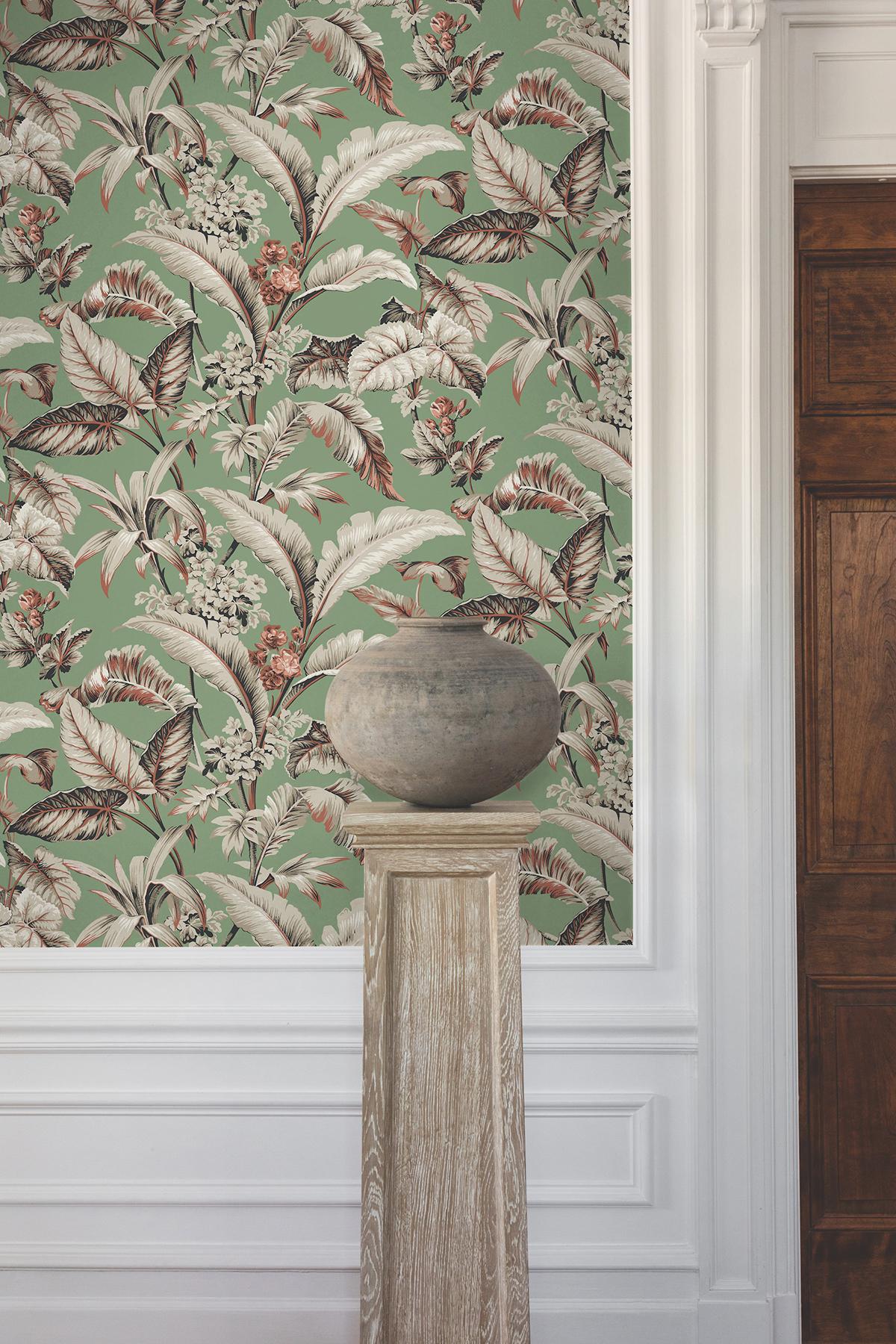 Ronald Redding Designs Mystic Isle Green Wallpaper