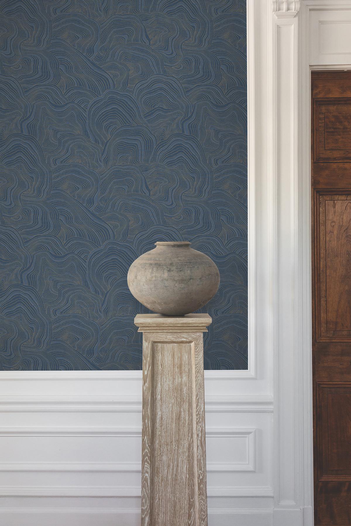 Ronald Redding Designs Geodes Navy Wallpaper