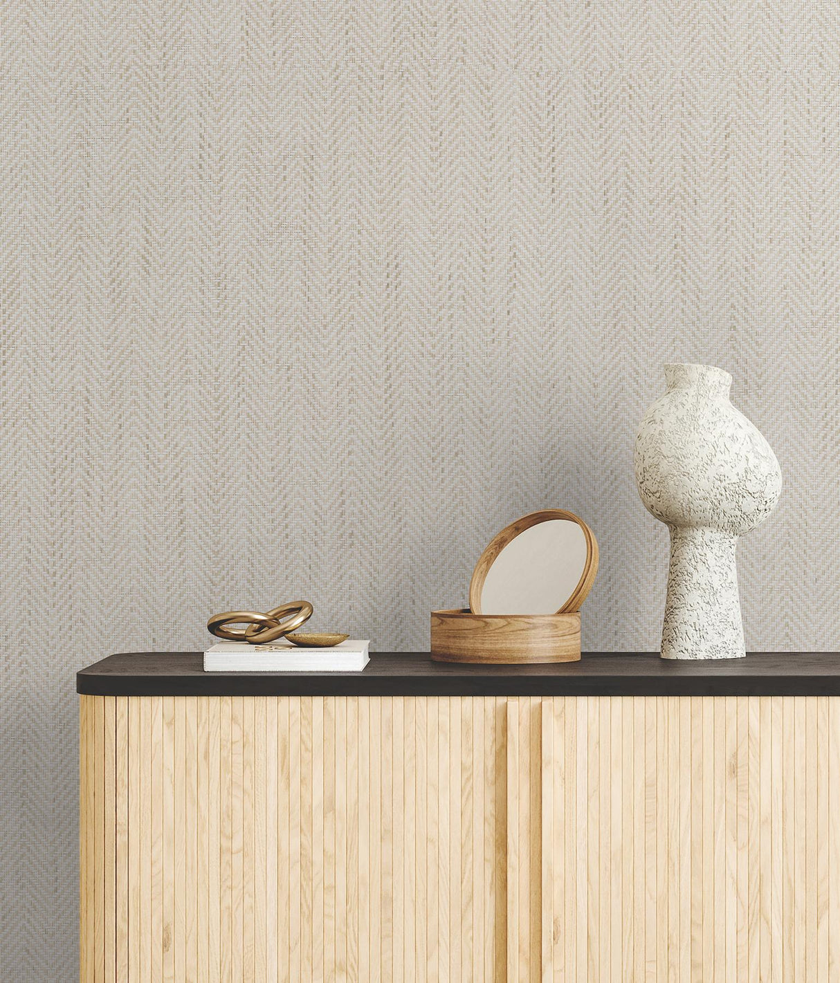 Ronald Redding Designs Tailored Weave White Wallpaper
