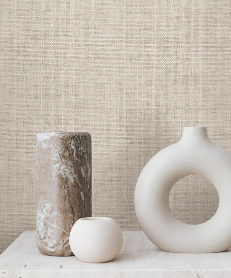 RoomMates Kami Paperweave Fog Wallpaper