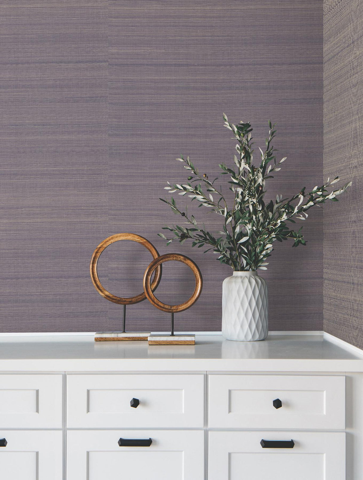 Ronald Redding Designs Modern Abaca Indigo Wallpaper