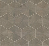 Ronald Redding Designs Hexagram Wood Veneer Caper Wallpaper