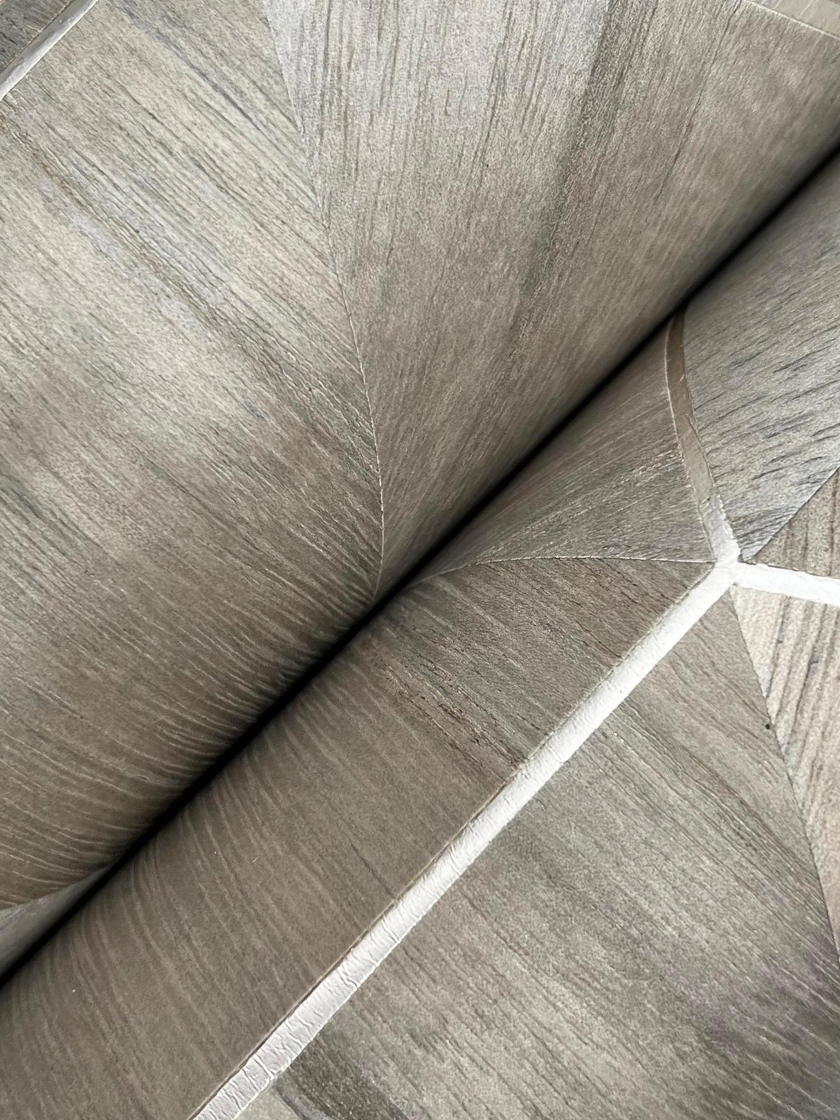 Ronald Redding Designs Hexagram Wood Veneer Caper Wallpaper