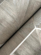 Ronald Redding Designs Hexagram Wood Veneer Caper Wallpaper