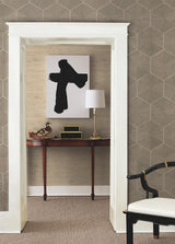 Ronald Redding Designs Hexagram Wood Veneer Caper Wallpaper