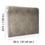 Ronald Redding Designs Hexagram Wood Veneer Caper Wallpaper