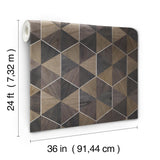 Ronald Redding Designs Hexagram Wood Veneer Smoke Wallpaper