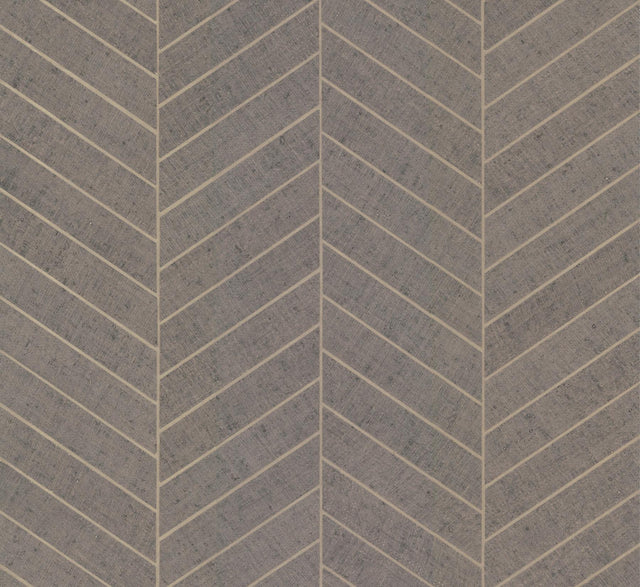 Ronald Redding Designs Atelier Herringbone Natural Grey Wallpaper