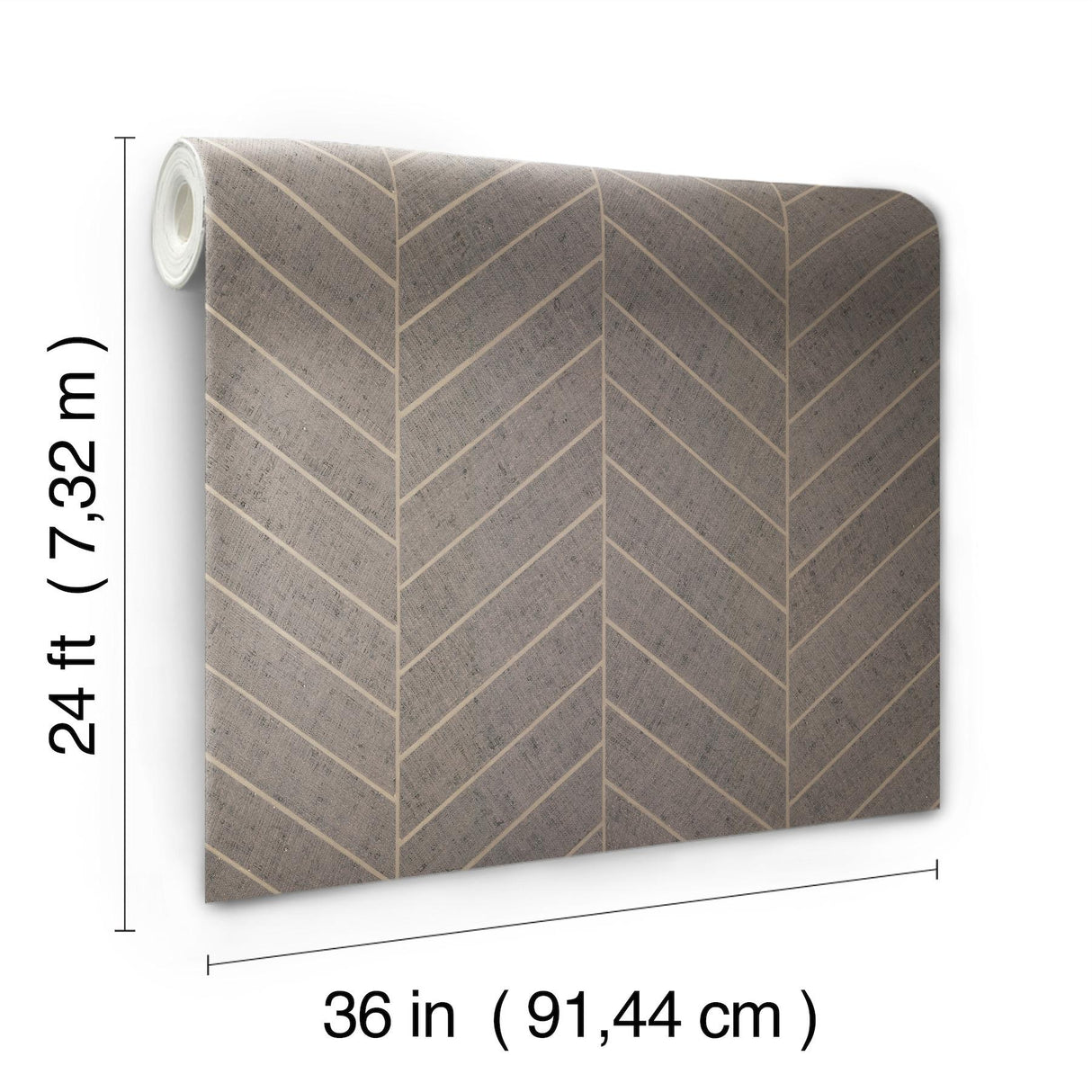 Ronald Redding Designs Atelier Herringbone Natural Grey Wallpaper