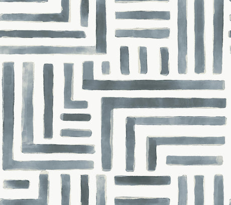 RoomMates Painterly Labyrinth Aqua Wallpaper