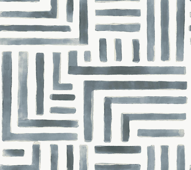 RoomMates Painterly Labyrinth Aqua Wallpaper
