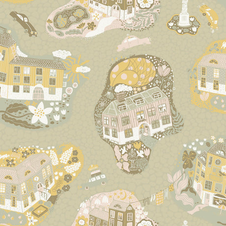 York Wallcoverings Staden Mustard Wallpaper
