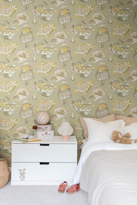 York Wallcoverings Staden Mustard Wallpaper