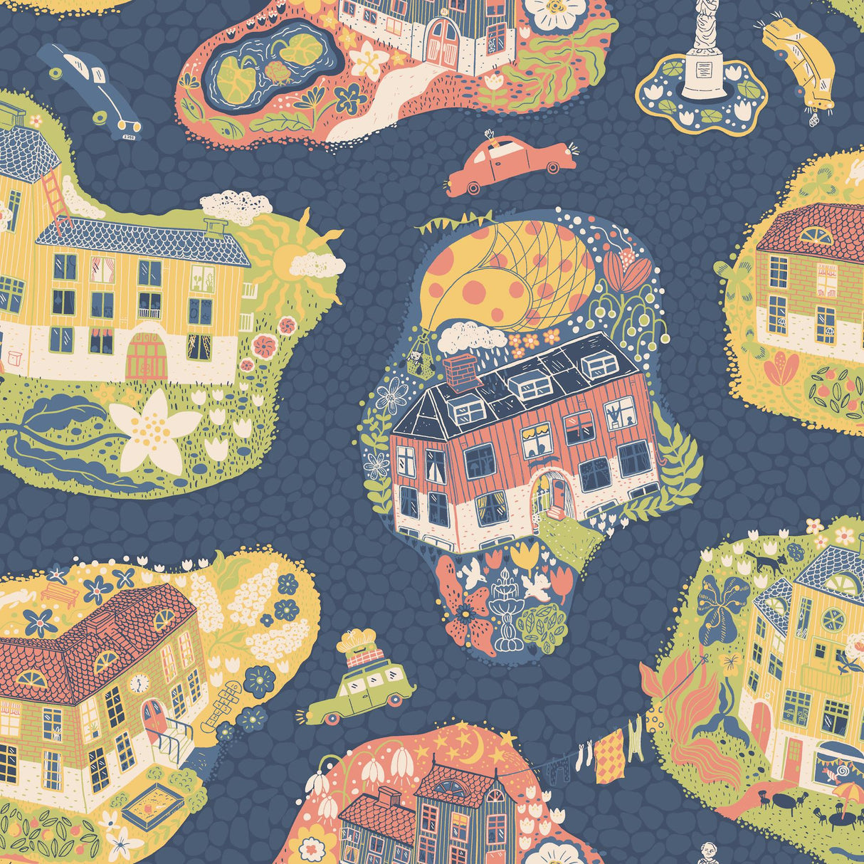 York Wallcoverings Staden Dark Blue Wallpaper