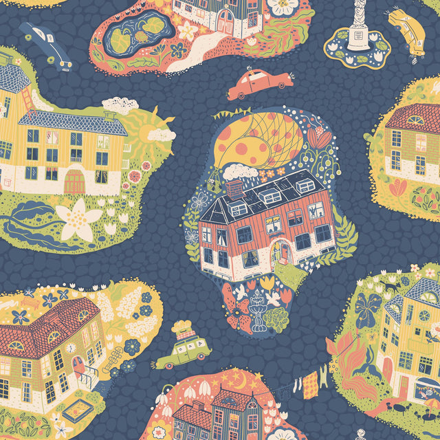 York Wallcoverings Staden Dark Blue Wallpaper