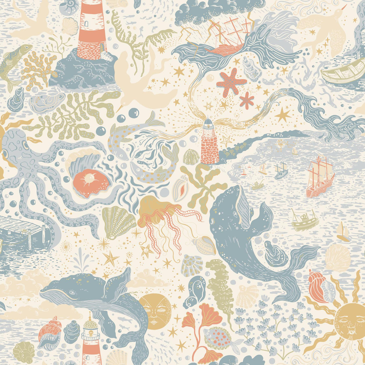 York Wallcoverings Havet Multi Wallpaper