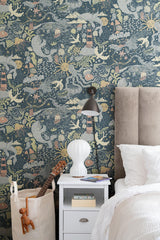 York Wallcoverings Havet Dark Blue Wallpaper