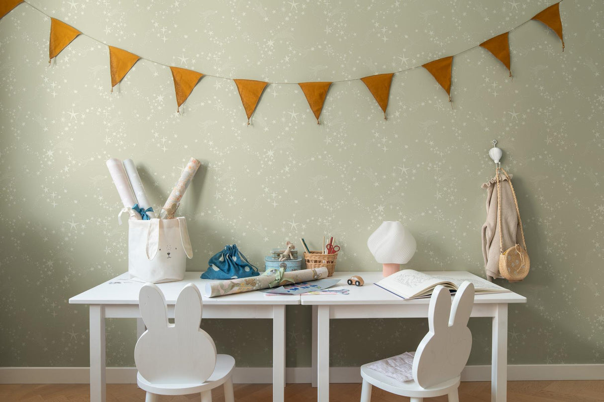 York Wallcoverings Stjarnhimmel Light Green Wallpaper
