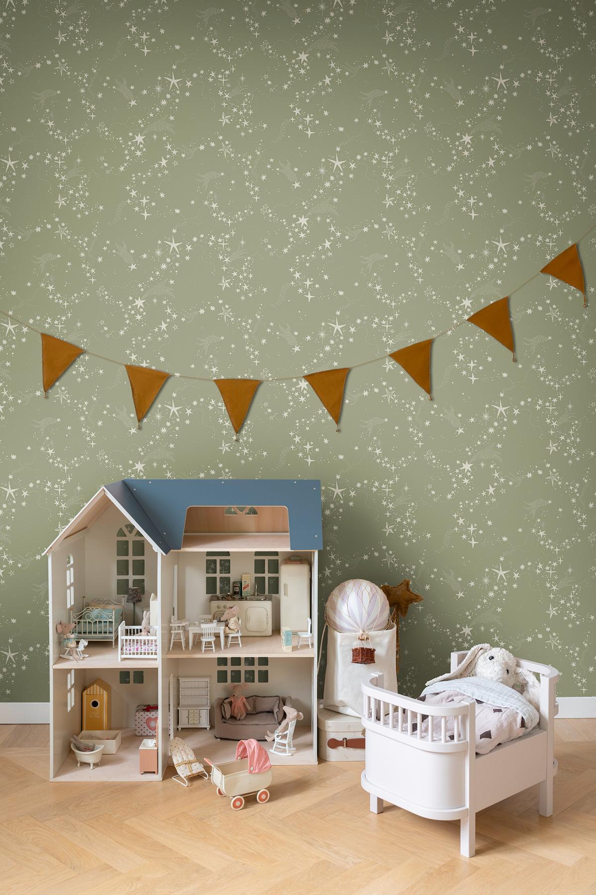 York Wallcoverings Stjarnhimmel Green Wallpaper