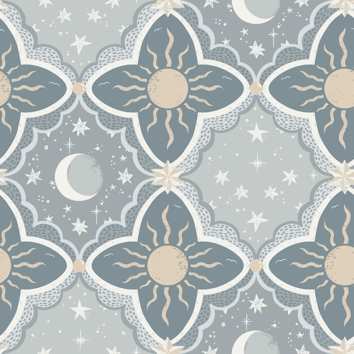 York Wallcoverings Sol & Mane Blue Wallpaper