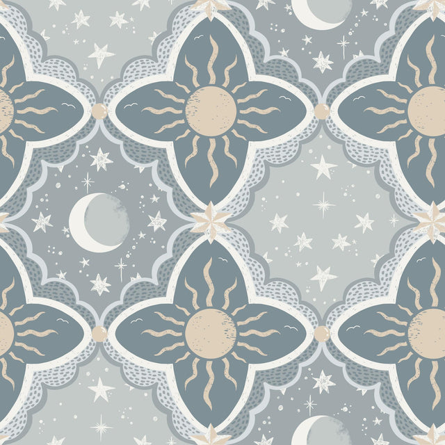 York Wallcoverings Sol & Mane Blue Wallpaper