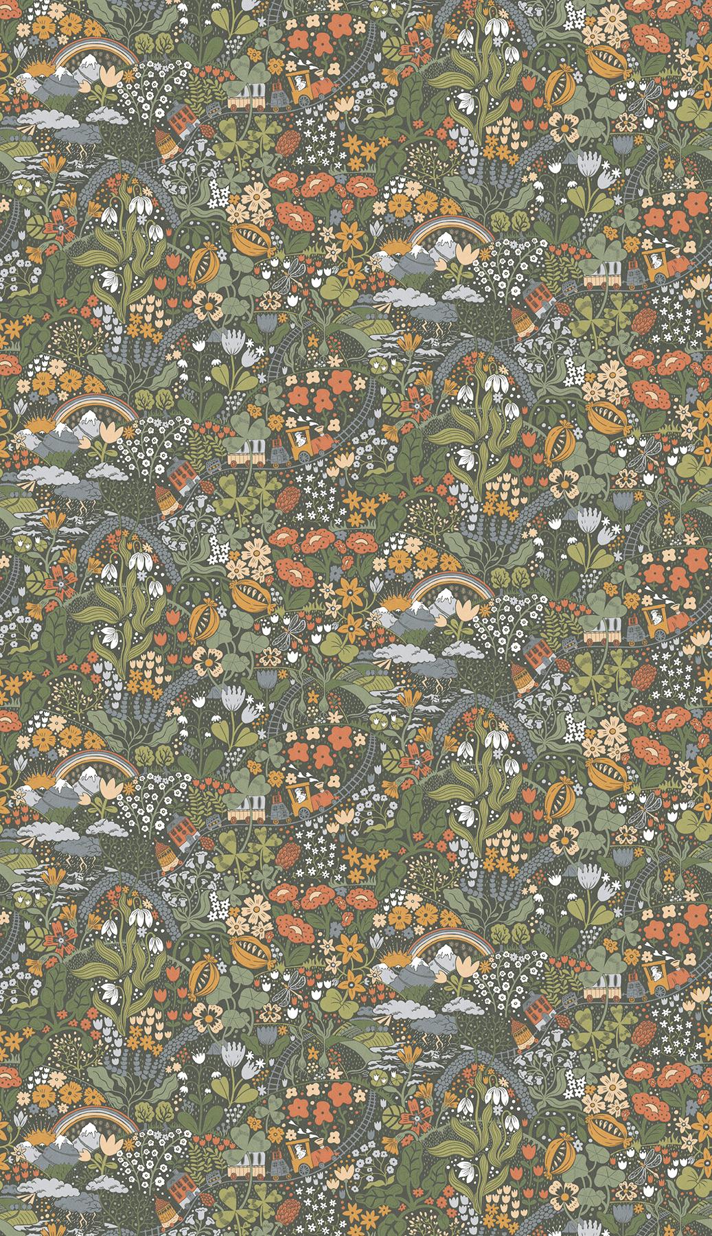 York Wallcoverings Taget Dark Green Wallpaper