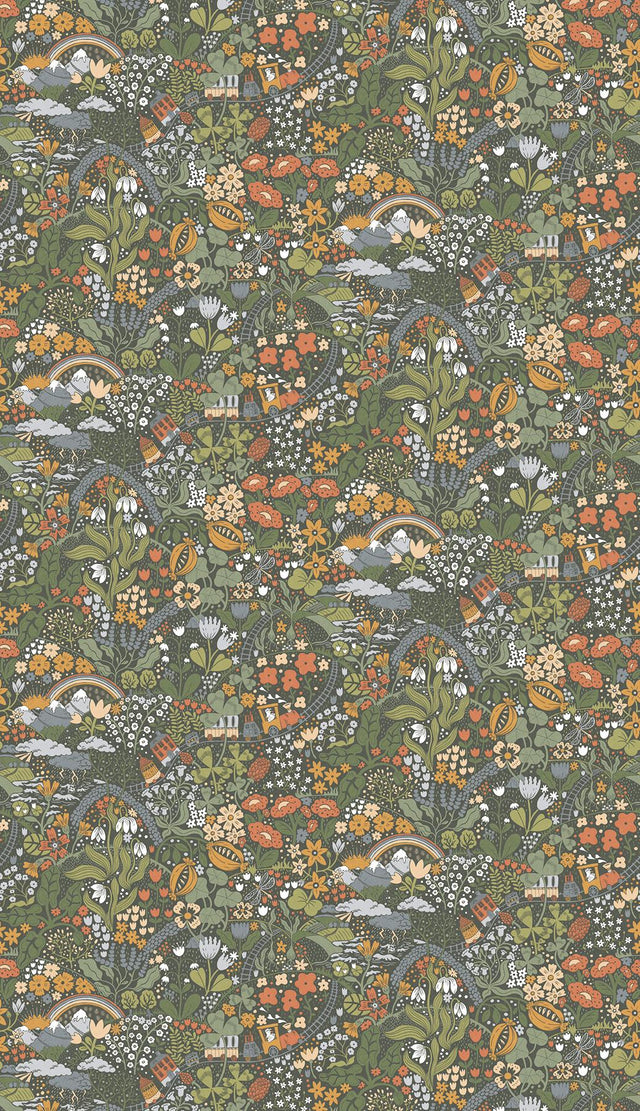 York Wallcoverings Taget Dark Green Wallpaper