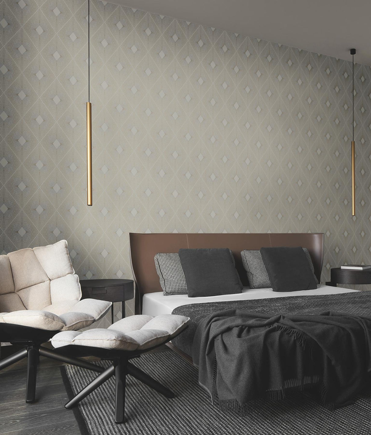 Antonina Vella Harlowe Warm Grey & Gold Wallpaper