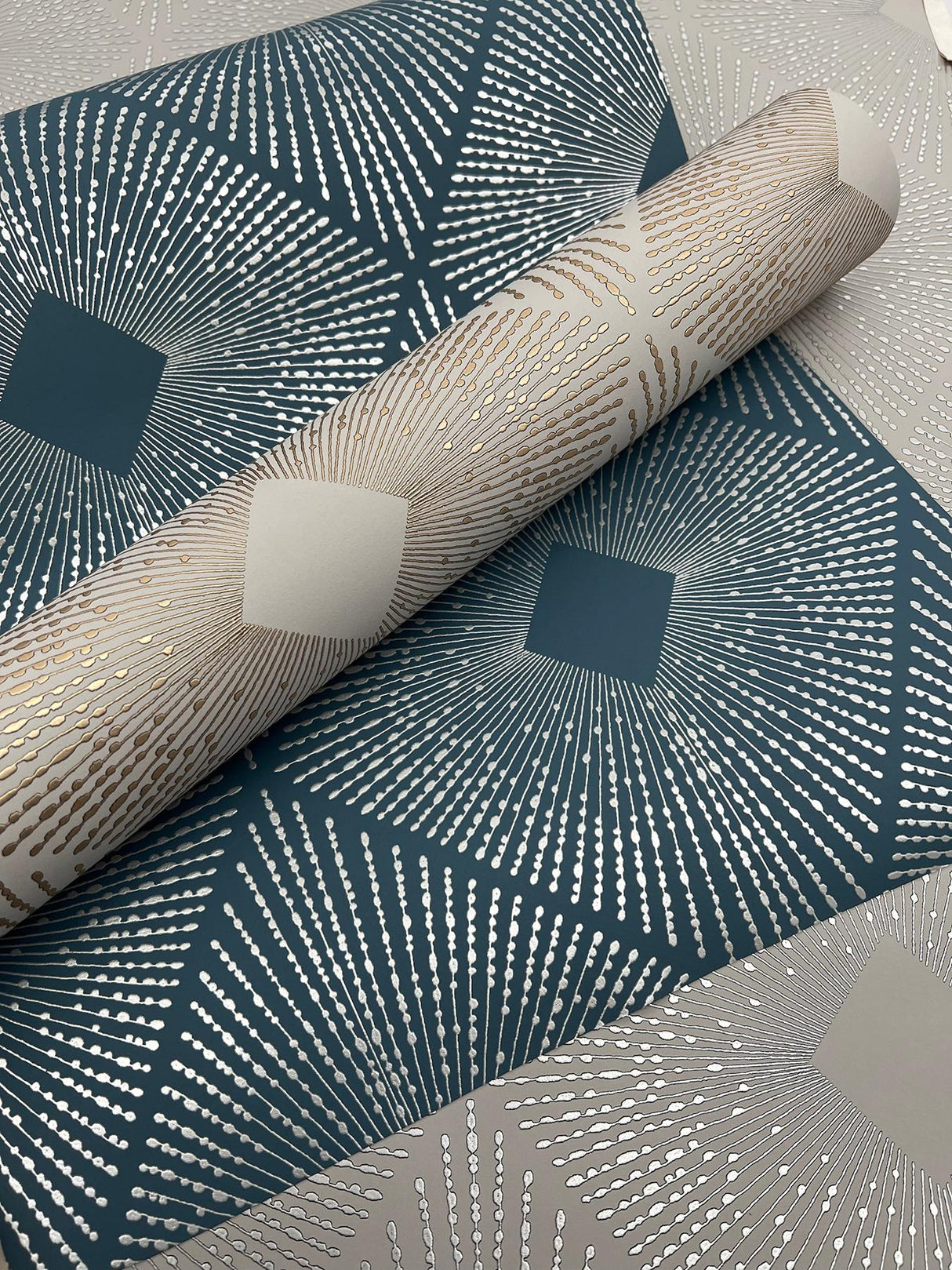 Antonina Vella Harlowe Warm Grey & Gold Wallpaper