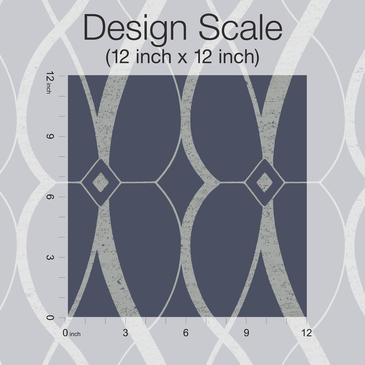 Antonina Vella Graceful Geo Navy & Silver Wallpaper