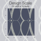 Antonina Vella Graceful Geo Navy & Silver Wallpaper