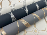 Antonina Vella Graceful Geo Navy & Silver Wallpaper